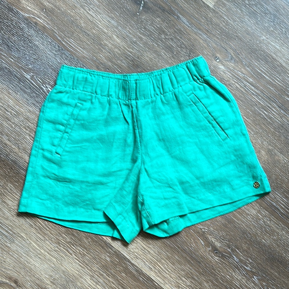 Lilly Pulitzer sea-foam green linen shorts